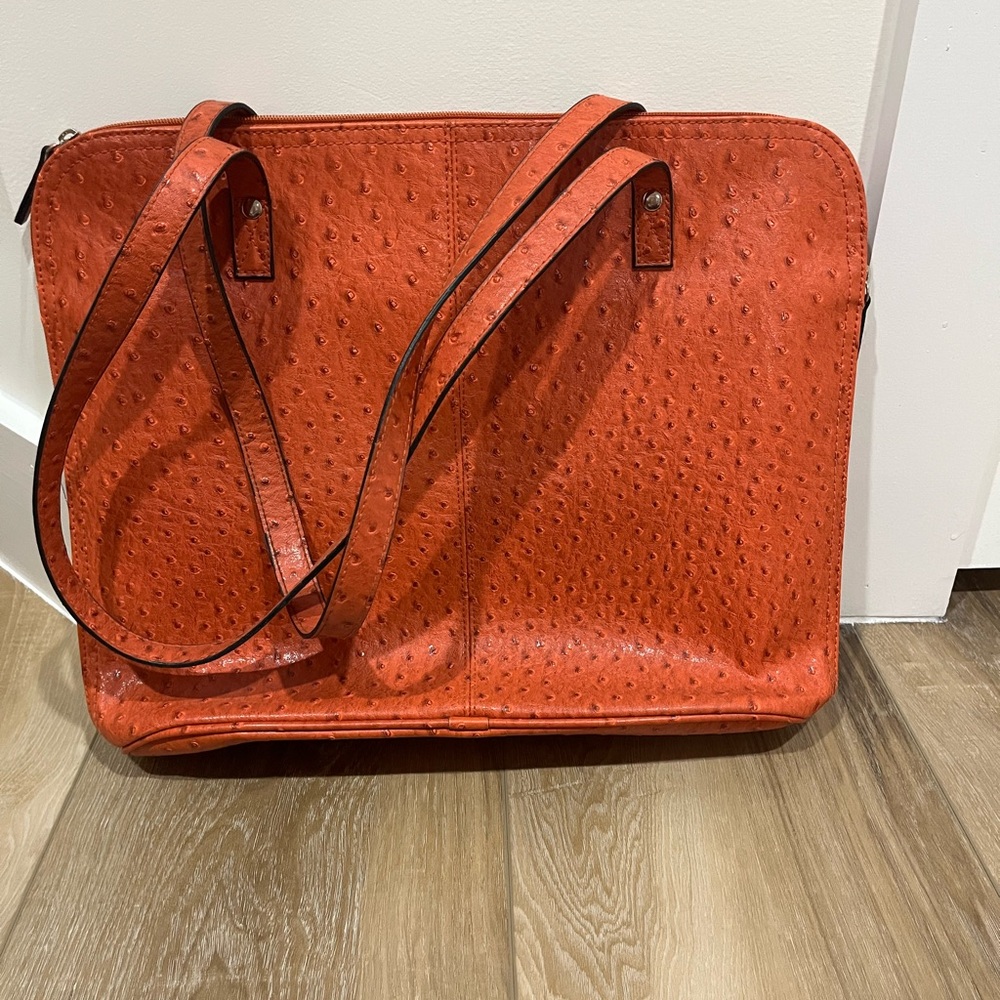 Bueno Orange Textured Laptop Bag